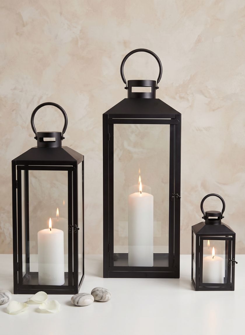 Black Monterey Lantern Decor Jamali Garden