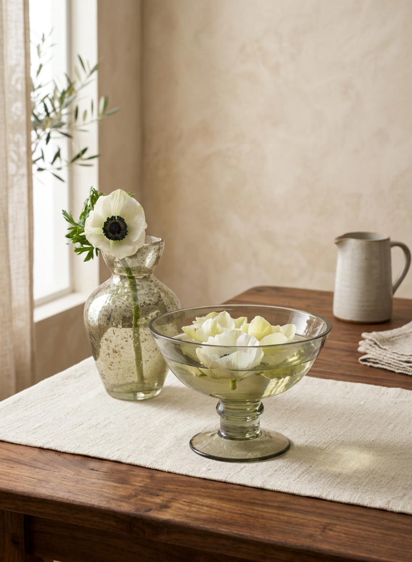 6in Tall Jacques Green Vintage Bud Glass Vase Decor Jamali Garden