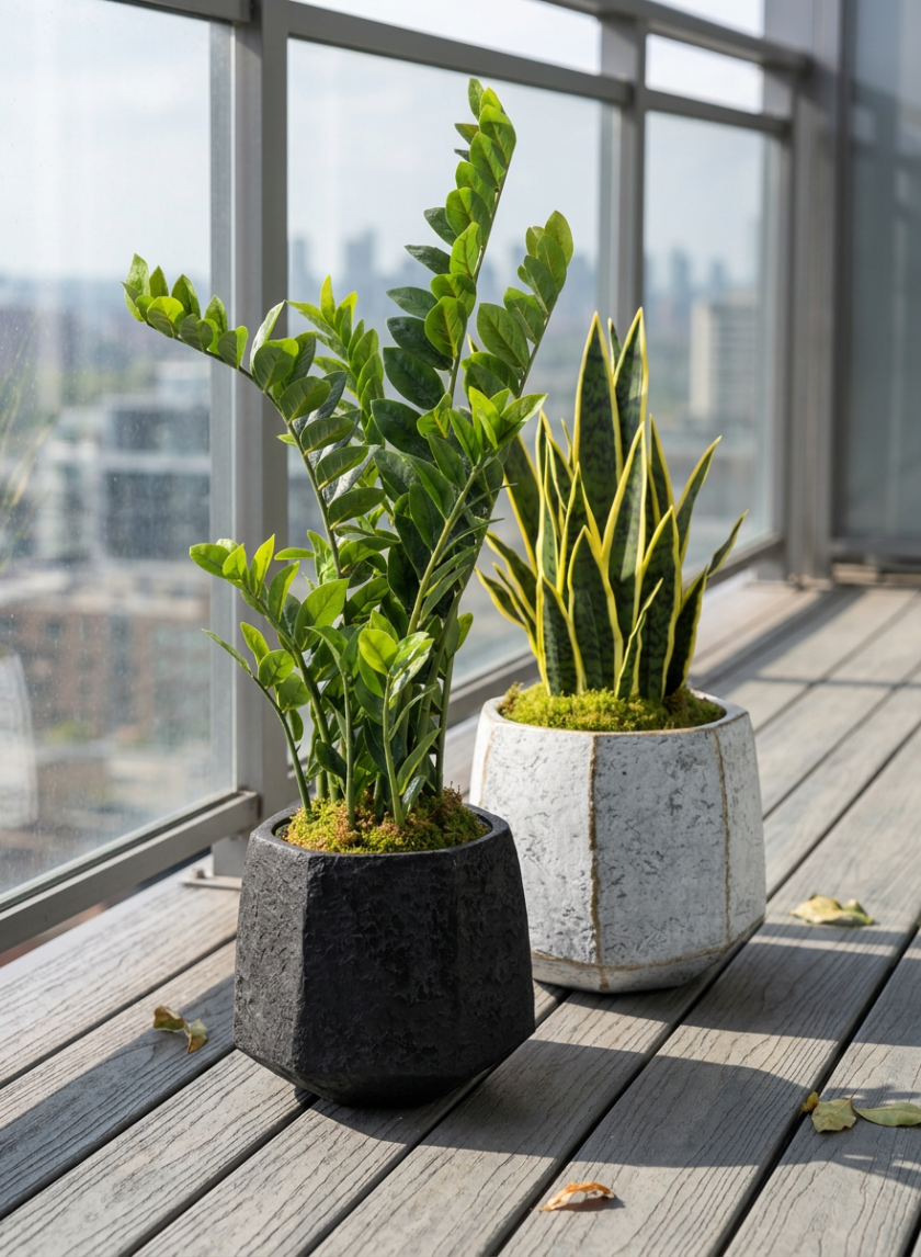 Kesari Aged White Fiberglass Planter Decor Jamali Garden