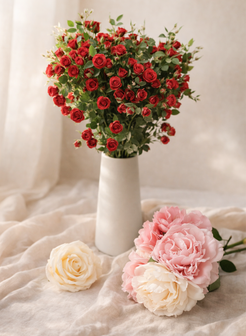Preserved Cream Rose, Set of 6 Decor Jamali Garden