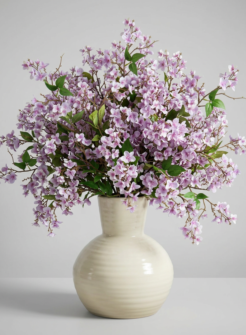 32in Long Purple Spring Blossom Branch, Case of 12 Decor Jamali Garden
