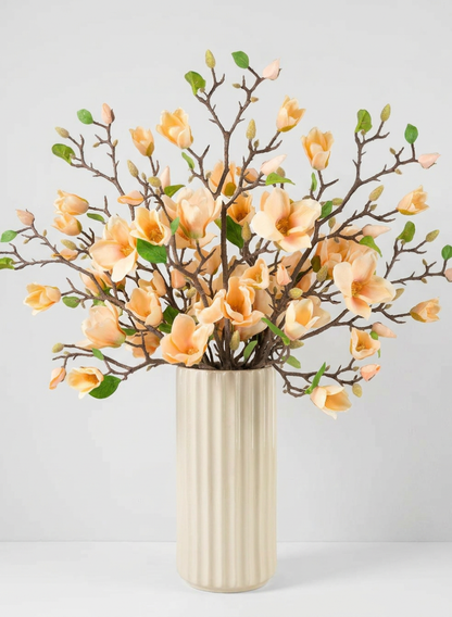 42in Long Peach Magnolia Blossom Branch, Case of 12 Decor Jamali Garden