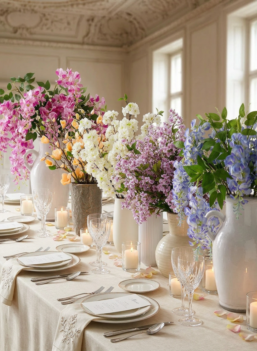 57in Long Purple Wisteria Spray, Case of 12 Decor Jamali Garden