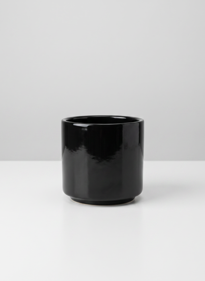 A 3.5-inch tall Florist Choice matte black cylinder from a set of 6 is centered on a white surface with a light gray background.