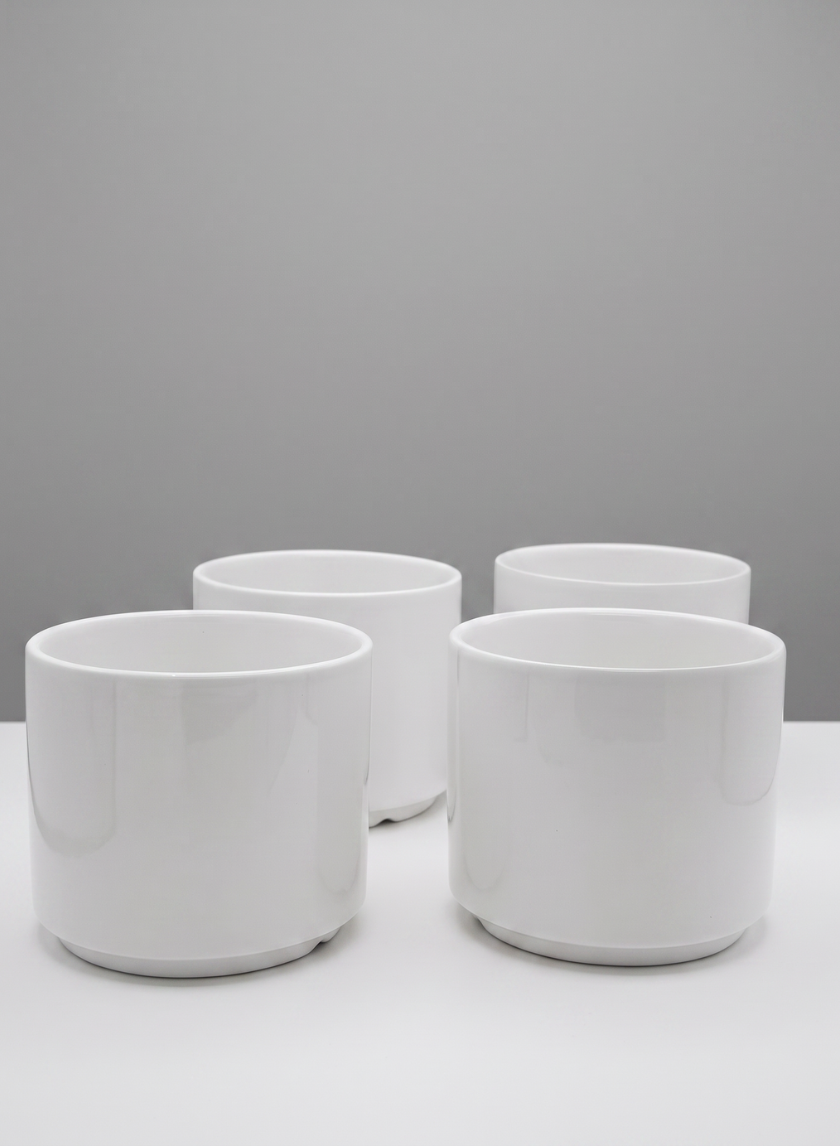 Florist Choice Gloss White Ceramic Cylinders Decor Jamali Garden