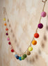 6ft Long Multicolor Wool Lightbulb Garland Decor Jamali Garden