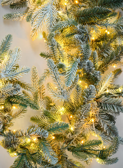 6ft Long Warm White Pre-Lit Garland (300 Lights) Decor Jamali Garden