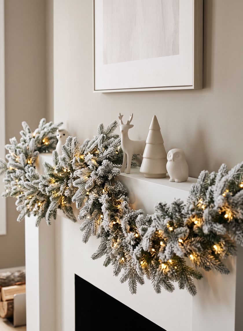 6ft Long Warm White Pre-Lit Garland (300 Lights) Decor Jamali Garden
