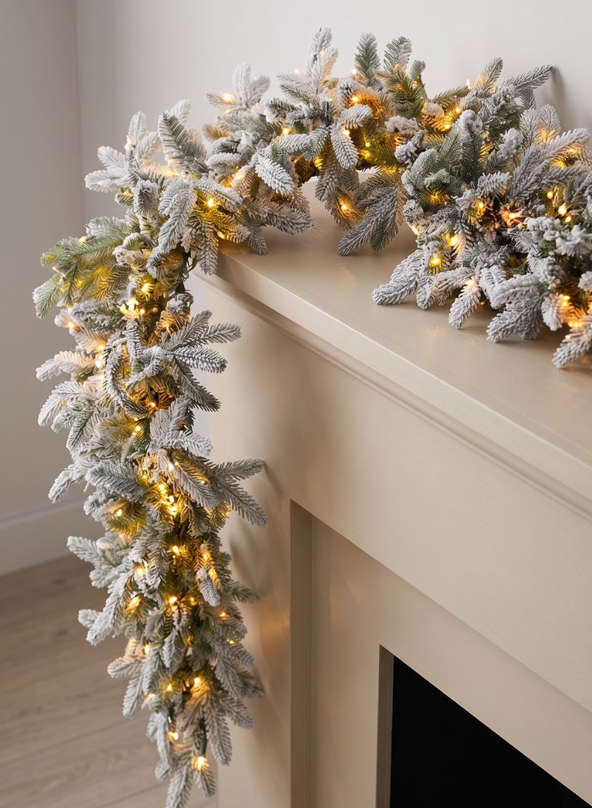 6ft Long Warm White Pre-Lit Garland (300 Lights) Decor Jamali Garden