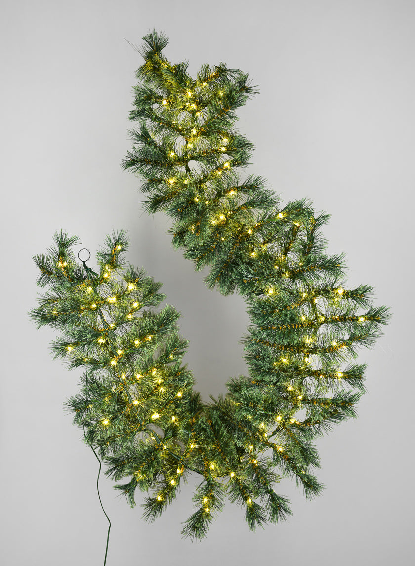 6ft Long Warm White Pre-Lit Garland (200 Lights) Decor Jamali Garden