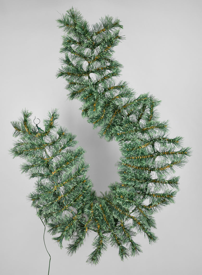 6ft Long Warm White Pre-Lit Garland (200 Lights) Decor Jamali Garden