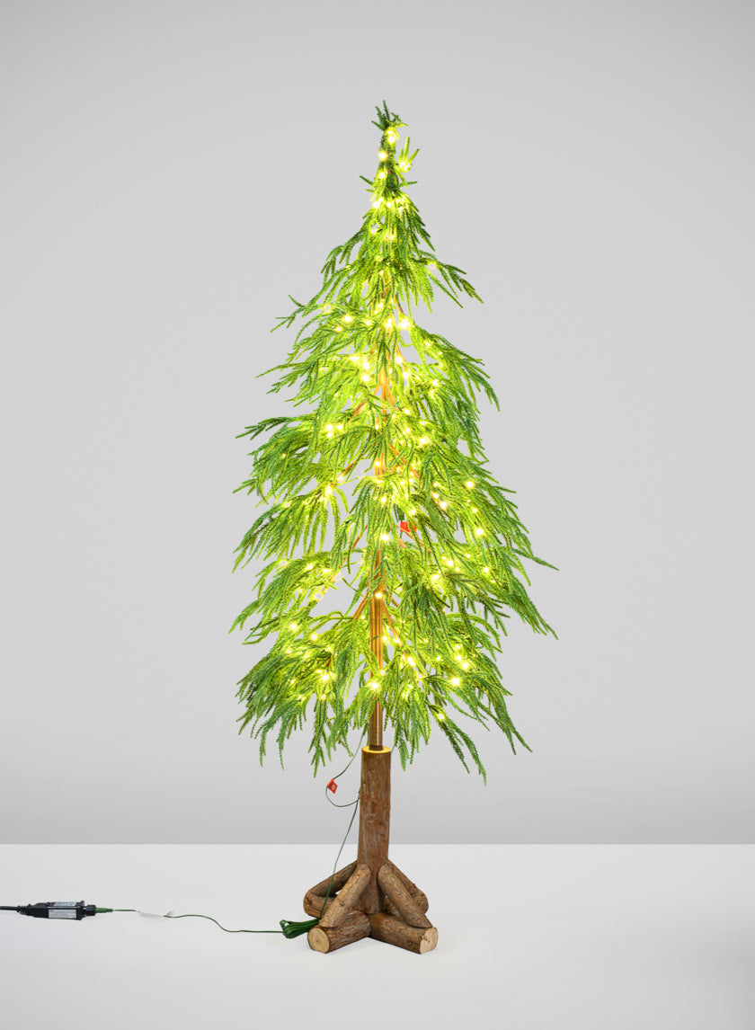 60in Tall Warm White Pre-Lit Christmas Tree (300 Lights) Decor Jamali Garden