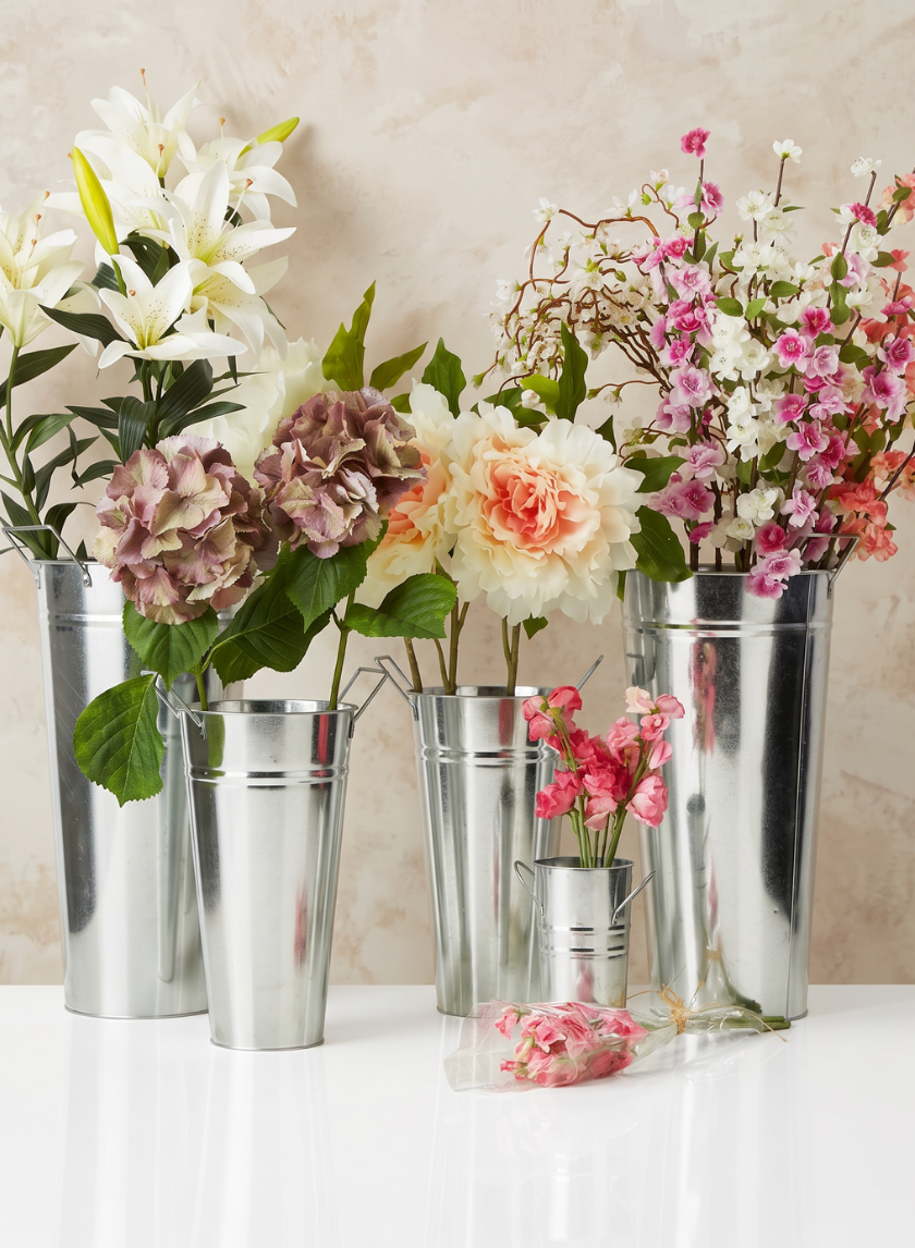 Zinc French Vases With Square Handles Decor Jamali Garden