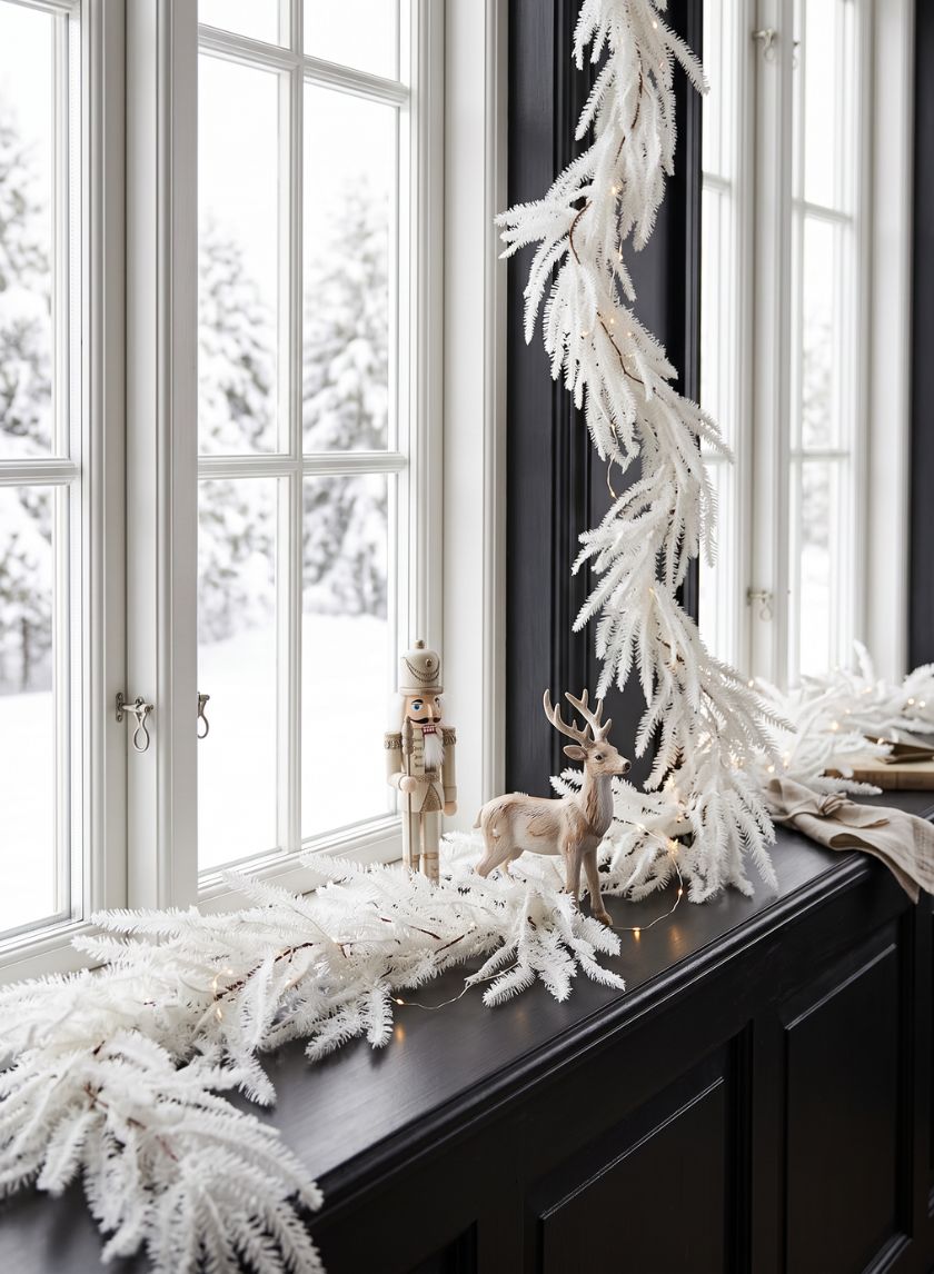 72in Long Snow Look All White Pine Garland, Case of 6 Decor Jamali Garden