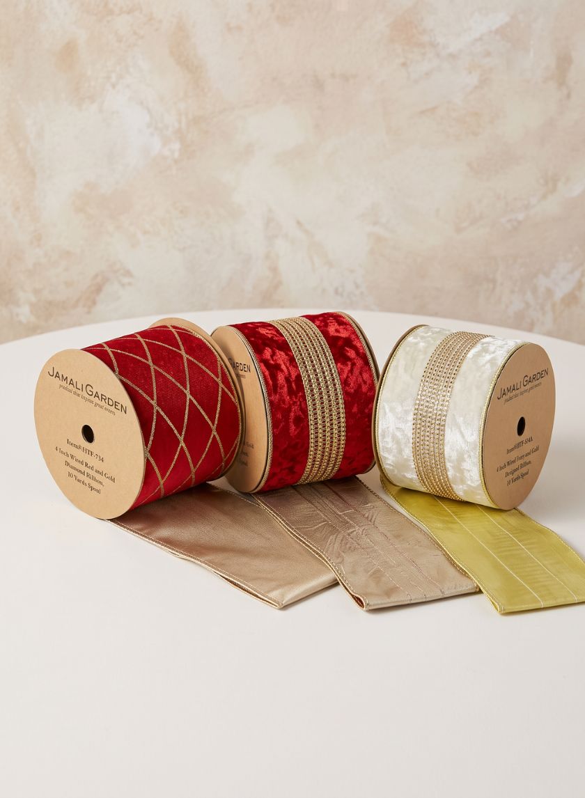 Wired Ribbon, 10 yards Spool Decor Jamali Garden