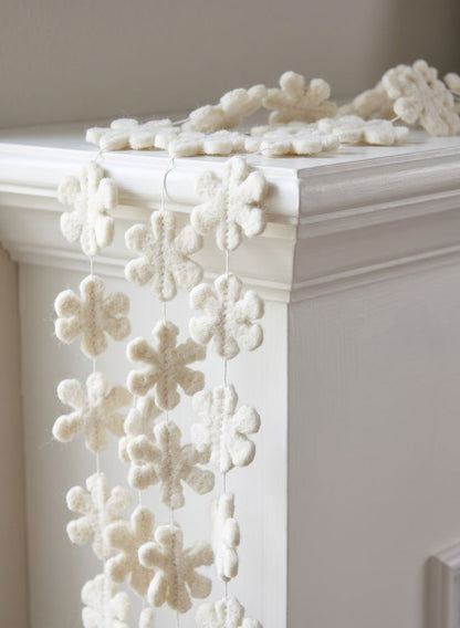 56in Long Felt Snowflake Garland Decor Jamali Garden