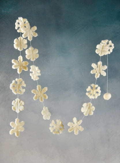 56in Long Felt Snowflake Garland Decor Jamali Garden