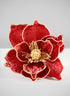 6in Long Red Magnolia Flower with Clip, Case of 12 Decor Jamali Garden