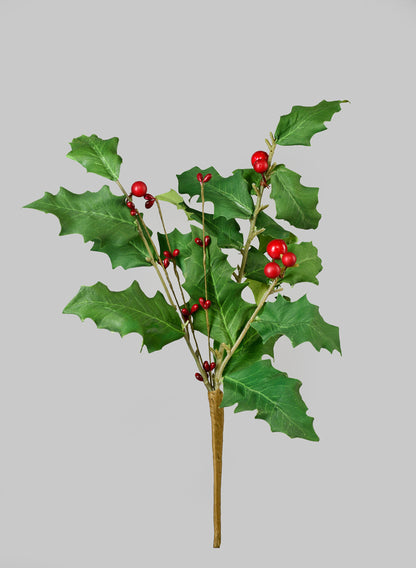 15in Long Holly with Red Berry Pick Decor Jamali Garden