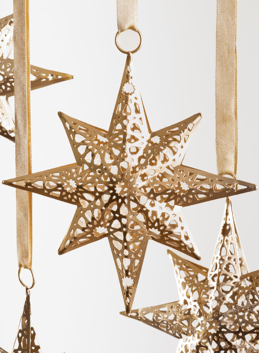 7in Wide Gold North Star Metal Ornament Decor Jamali Garden