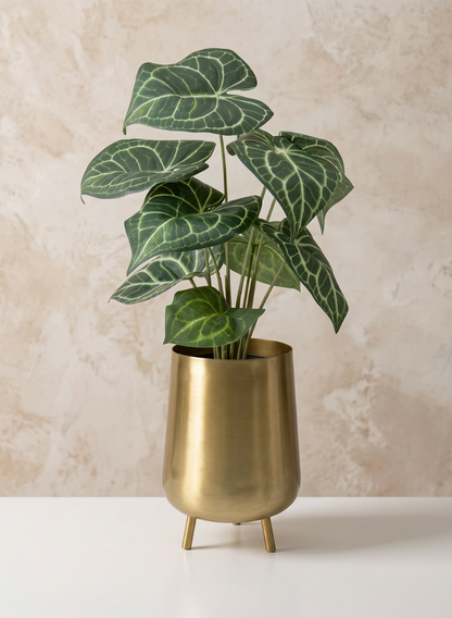 8in Tall Arash Gold Iron Mini Planter with Legs Decor Jamali Garden