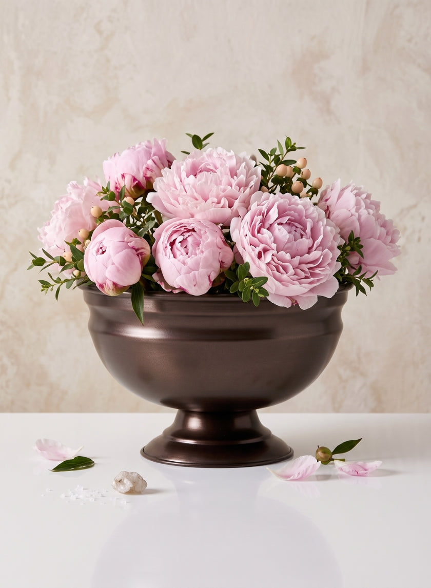 8in Wide Antique Copper Bowl Decor Jamali Garden