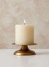 5.5in Wide Antique Brass Gold Pillar Candle Holder Decor Jamali Garden