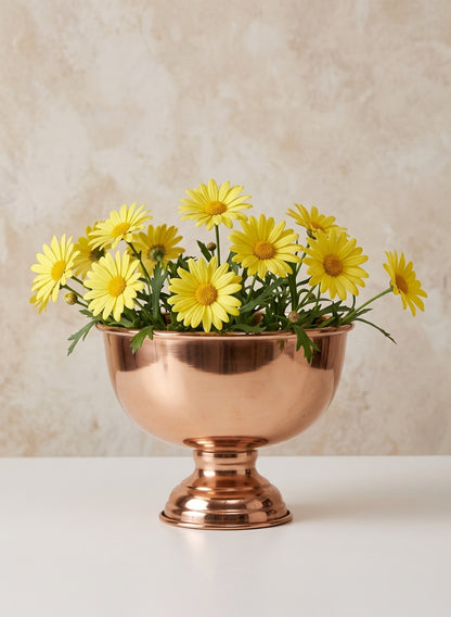 7in Wide Copper Flower Compote, Case of 12 Decor Jamali Garden