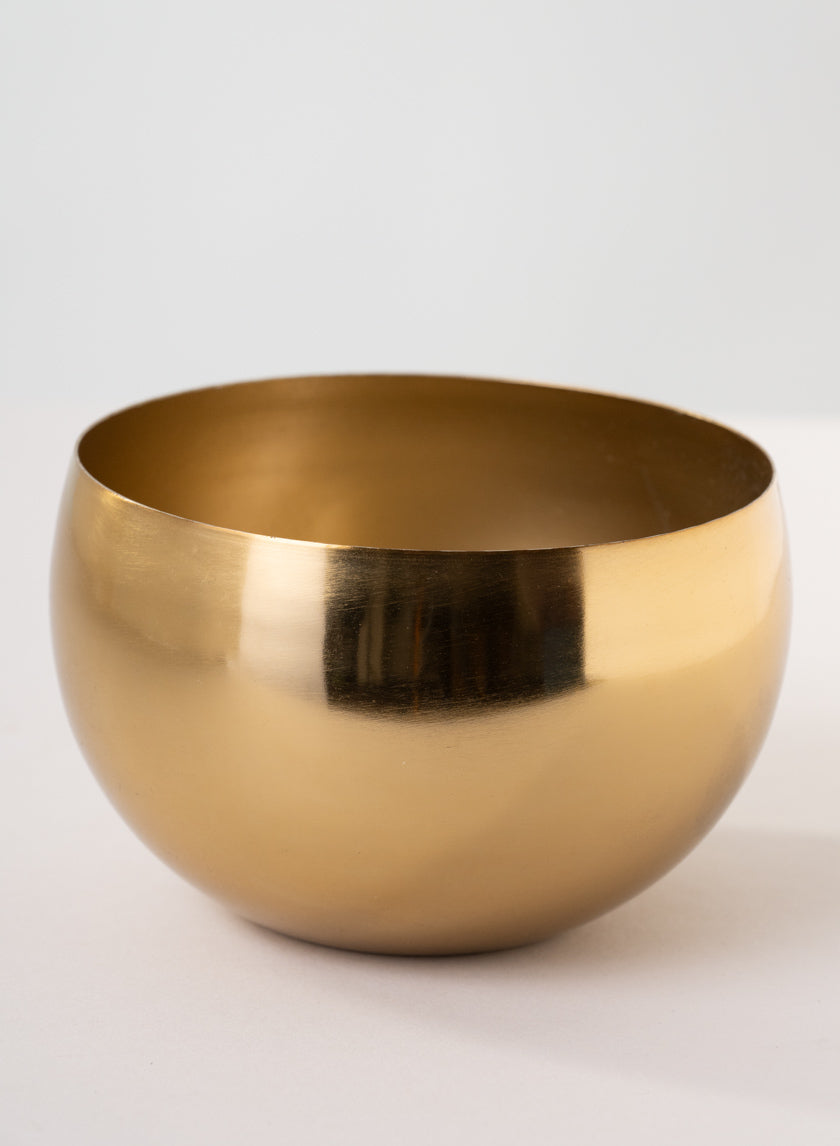 5.25in Wide Gold Steel Bowl Decor Jamali Garden