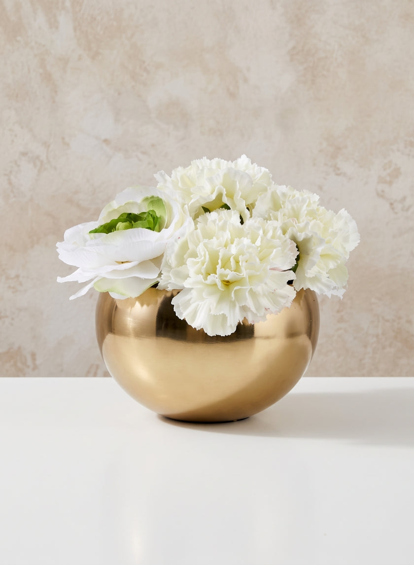5.25in Wide Gold Steel Bowl Decor Jamali Garden