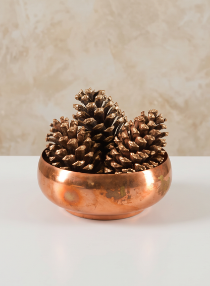 6.5in Wide Shallow Antique Copper Look Bowl Decor Jamali Garden