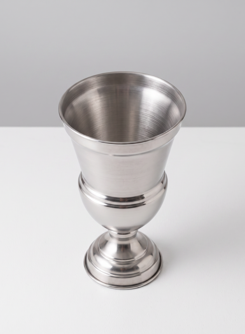 11.25in Tall Silver Urn Metal Vase Decor Jamali Garden