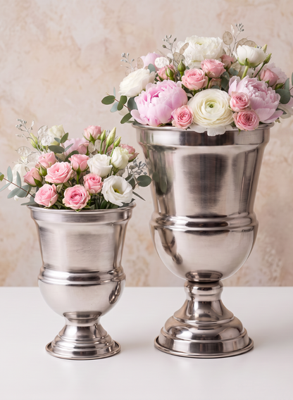 Silver Urn Metal Vase