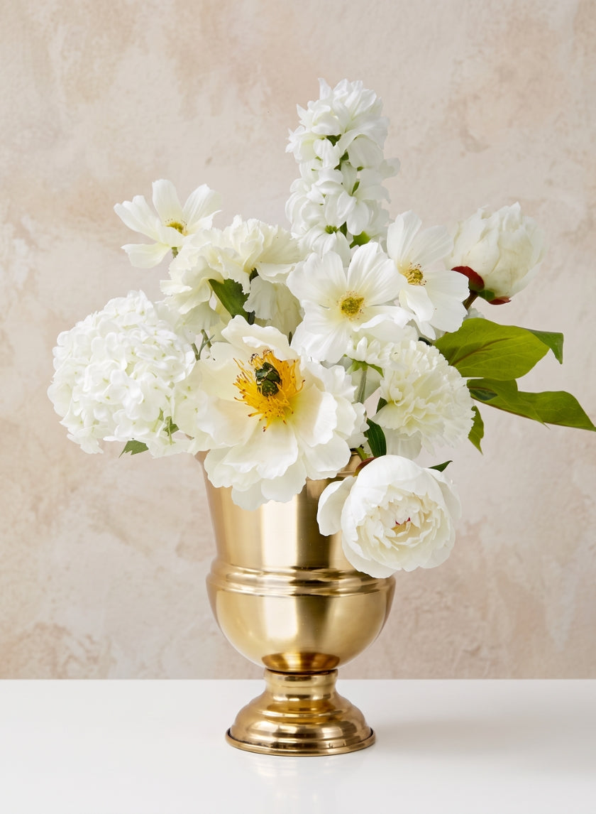 7.5in Tall Gold Urn Iron Vase Decor Jamali Garden