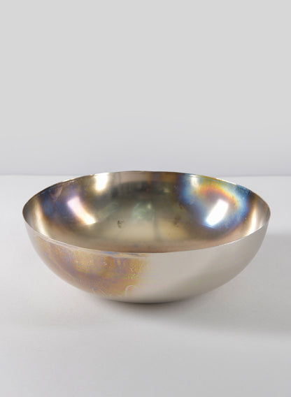 8.5in Wide Oil Slick Iron Bowl Decor Jamali Garden