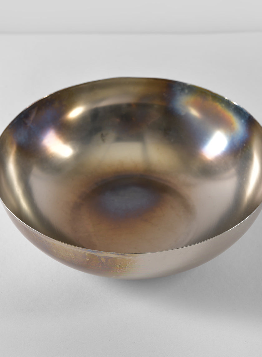 8.5in Wide Oil Slick Iron Bowl Decor Jamali Garden