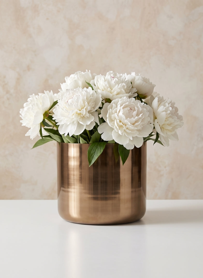 9in Tall Gold Planter Iron Vase Decor Jamali Garden