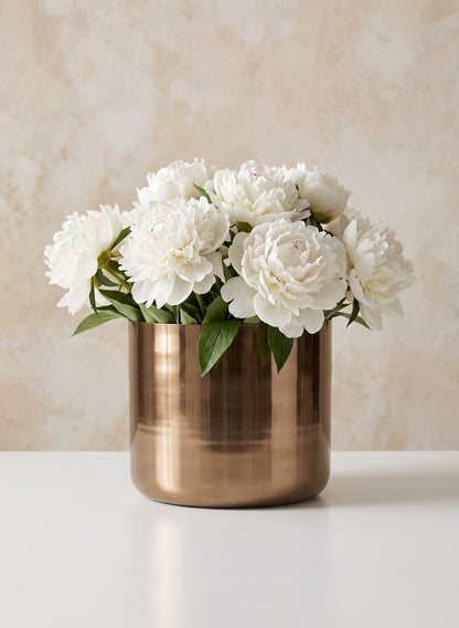 9in Tall Gold Planter Iron Vase Decor Jamali Garden