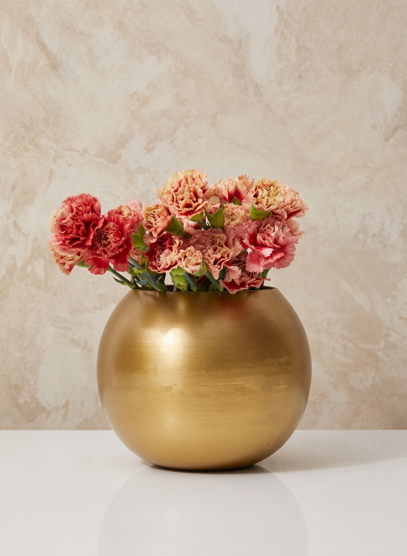 6in Wide Gold Iron Fishbowl Vase Decor Jamali Garden