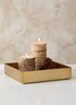9.5in Square Gold Metal Tray Decor Jamali Garden