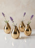 4in Tall Cordoba Gold Metal Bud Vase, Set of 4 Decor Jamali Garden