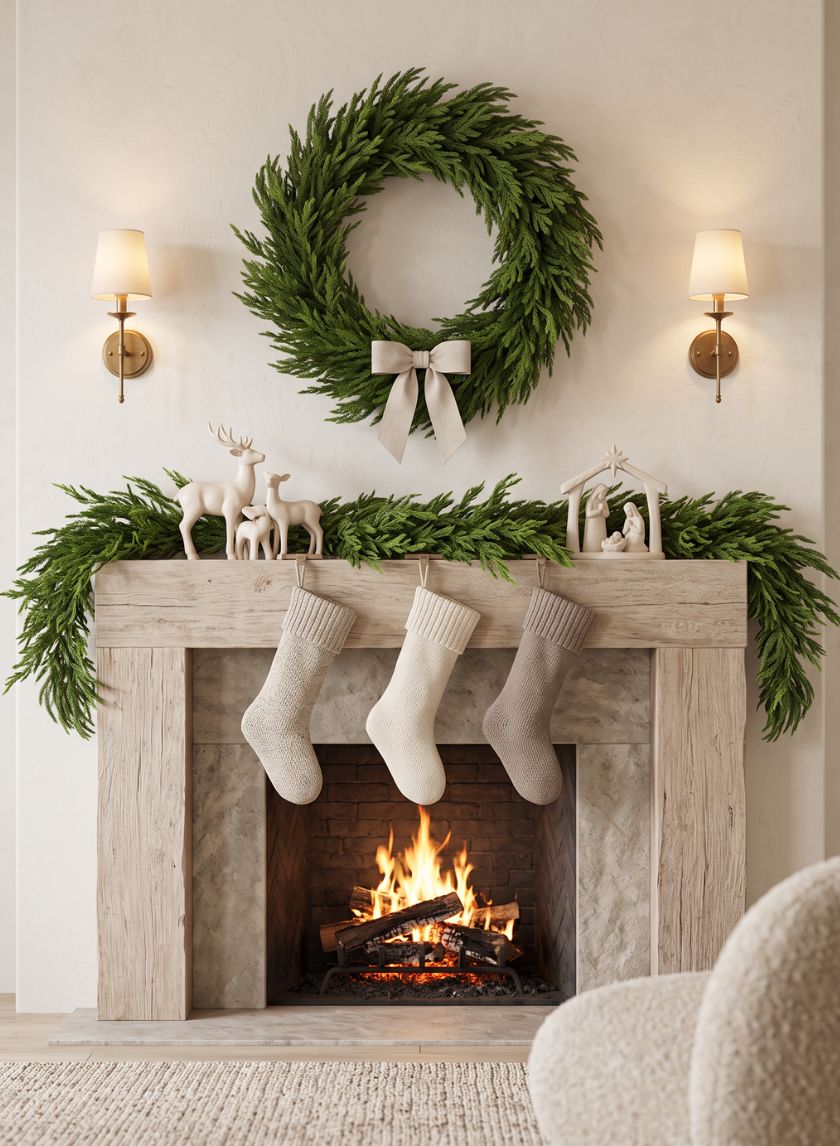 75in Long Real Touch Fir/Norfolk Pine Garland Decor Jamali Garden