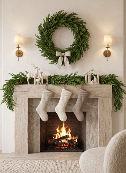 75in Long Real Touch Fir/Norfolk Pine Garland Decor Jamali Garden