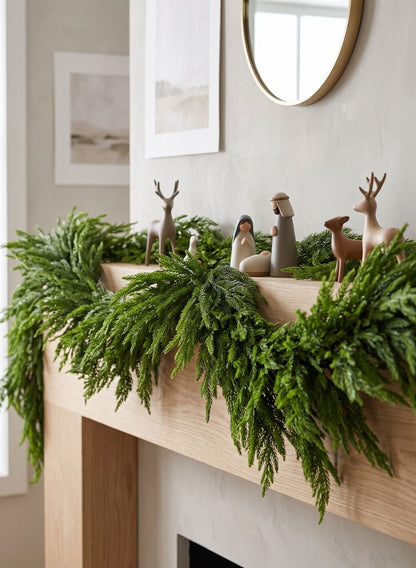 75in Long Real Touch Fir/Norfolk Pine Garland Decor Jamali Garden