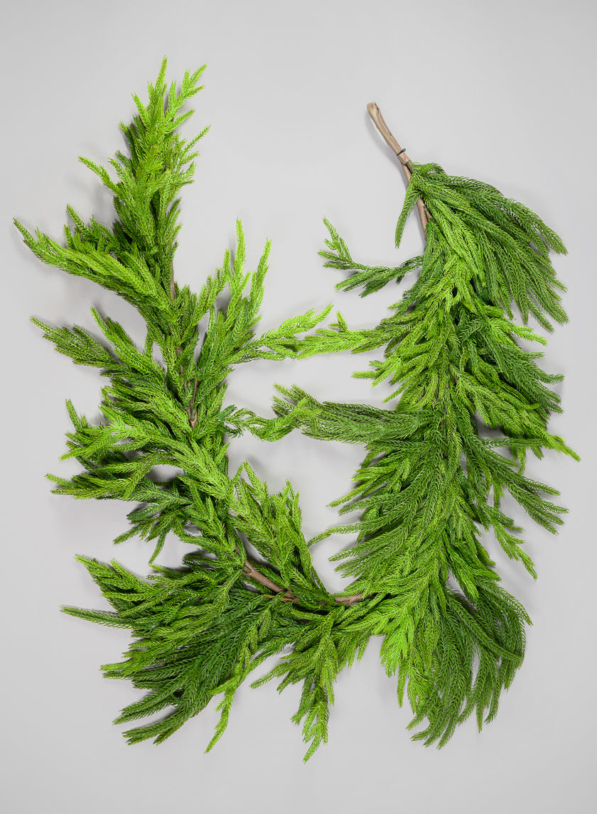 75in Long Real Touch Fir/Norfolk Pine Garland Decor Jamali Garden