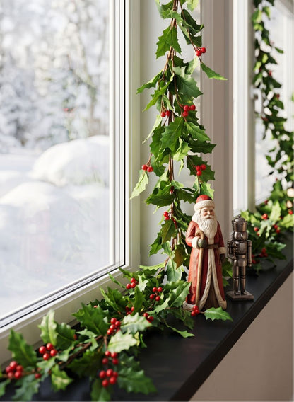 72in Long Holly Berry Garland Decor Jamali Garden