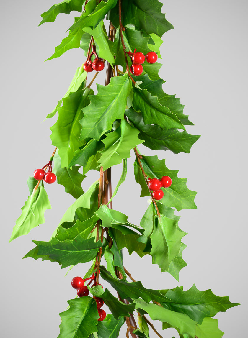 72in Long Holly Berry Garland Decor Jamali Garden