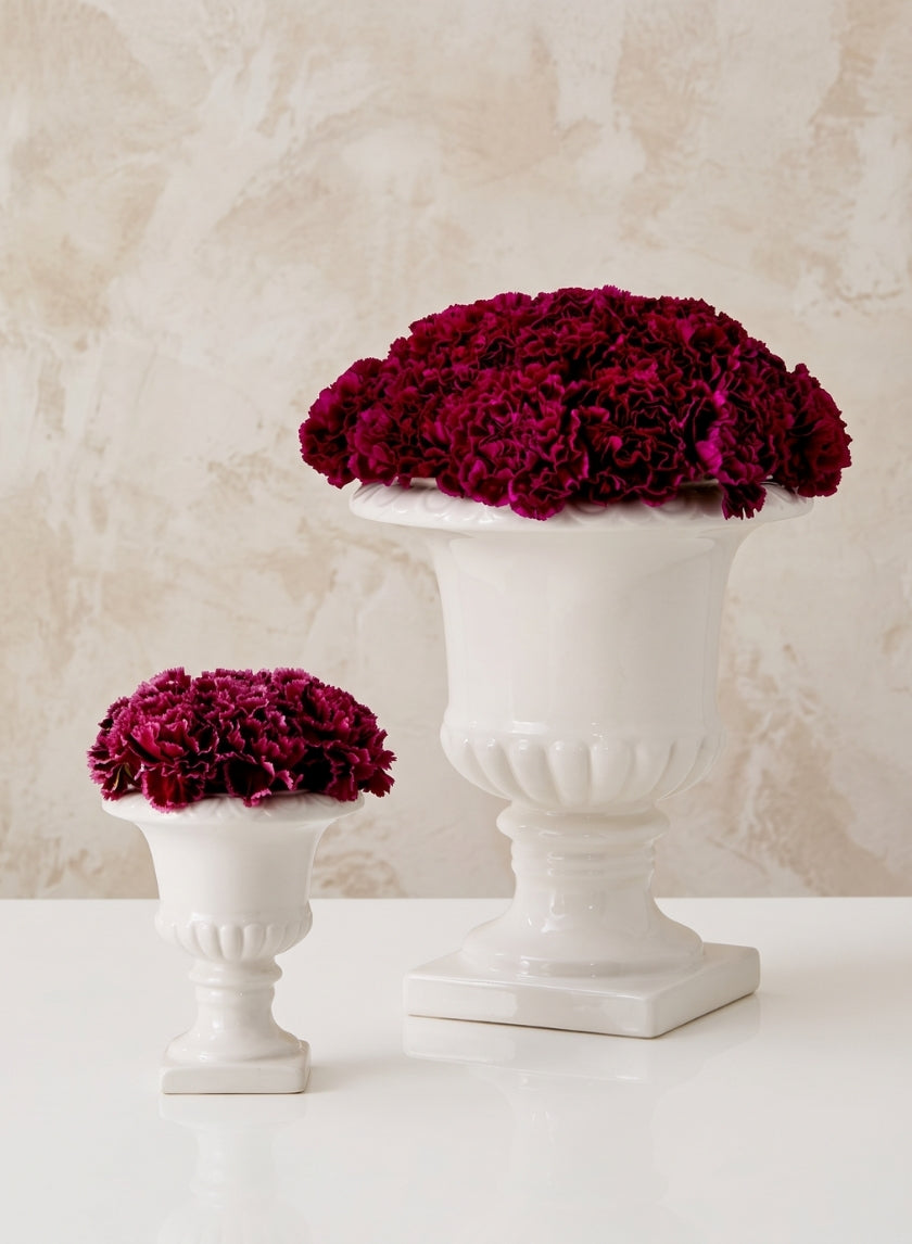White Ceramic Urns Decor Jamali Garden