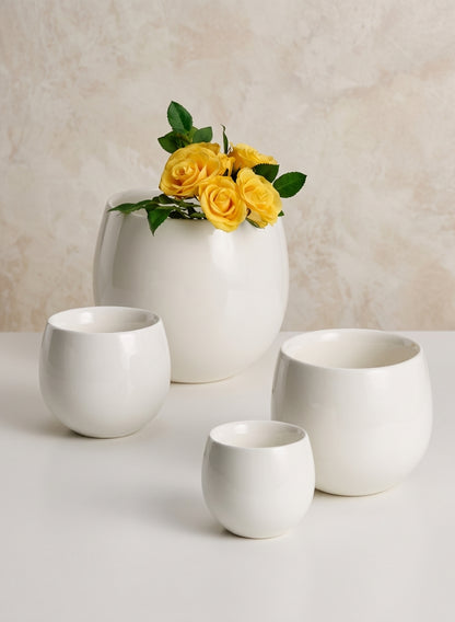Ceramic Bowl Vases, Case of 6