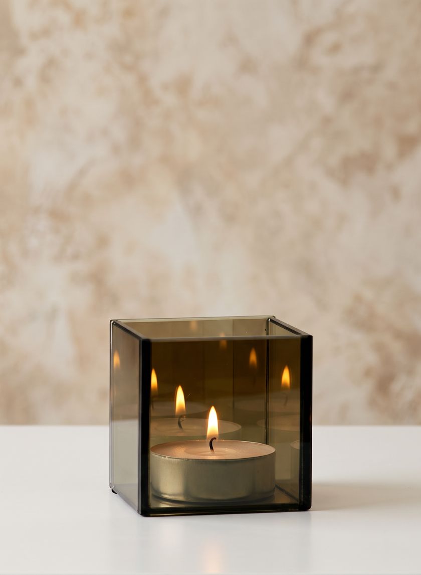 3in Tall Reflective Mirror Tea Light Glass Holder Decor Jamali Garden